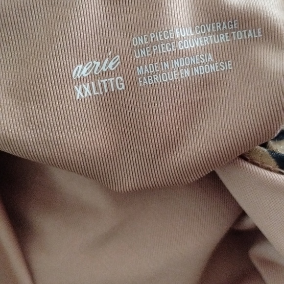 Aerie Pique Animal Print Wrap One Piece Swimsuit sz XXL - Picture 5 of 9